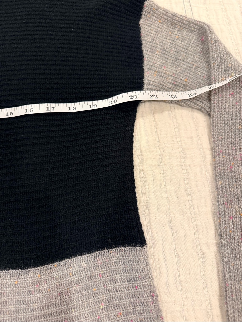 525 America Cashmere Black & Gray Colorblock Mock Neck Sweater - Picture 8 of 10